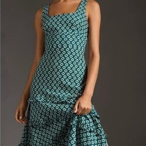 Anthro Sleeveless Square Neck Midi Sundress